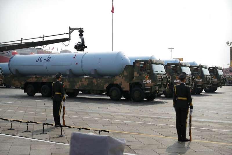 2019十一國慶大閱兵、解放軍、巨浪-2。(美聯社) 2019十一國慶大閱兵、解放軍、巨浪-2。(美聯社)