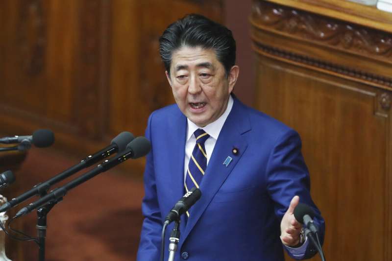 日本首相安倍晉三20日在國會發表施政演說。(美聯社) 日本首相安倍晉三20日在國會發表施政演說。(美聯社)
