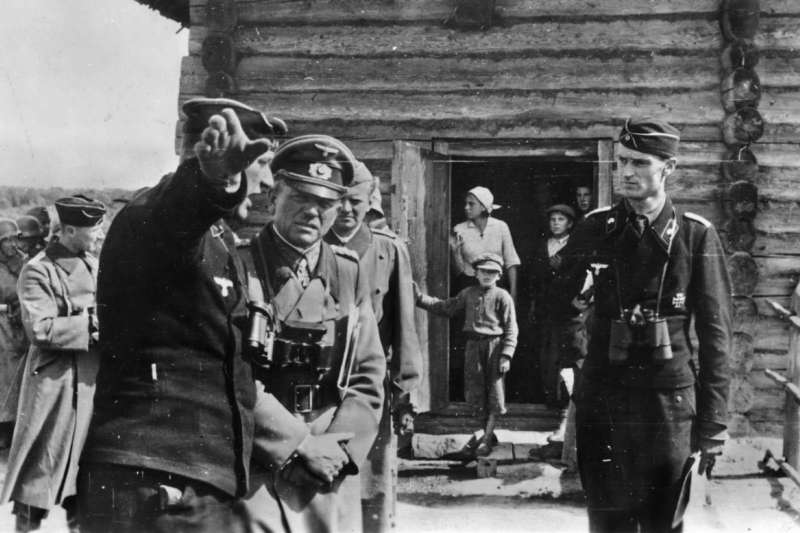 古德林與身著黑色制服的裝甲軍官 古德林與身著黑色制服的裝甲軍官
