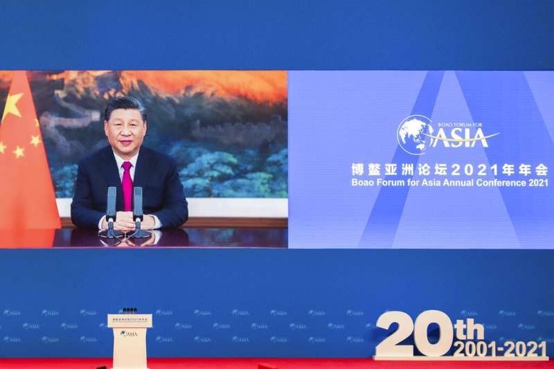 習近平在博鰲論壇發言。(美聯社) 習近平在博鰲論壇發言。(美聯社)