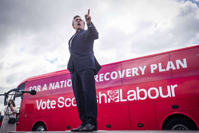 2021年5月,英國前首相布朗(Gordon Brown)帶領工黨投入蘇格蘭議會選舉(AP) 2021年5月,英國前首相布朗(Gordon Brown)帶領工黨投入蘇格蘭議會選舉(AP)