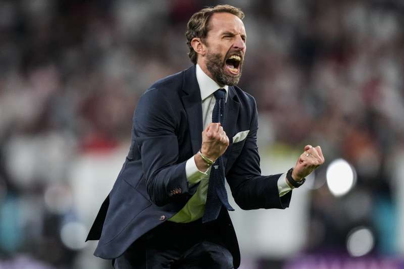 2020歐洲國家盃(歐國盃),英格蘭國家隊總教練紹斯蓋特(Gareth Southgate)(AP) 2020歐洲國家盃(歐國盃),英格蘭國家隊總教練紹斯蓋特(Gareth Southgate)(AP)
