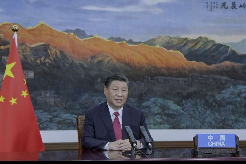 2021年9月,中國領導人習近平以視訊方式在聯合國大會發表談話(AP) 2021年9月,中國領導人習近平以視訊方式在聯合國大會發表談話(AP)
