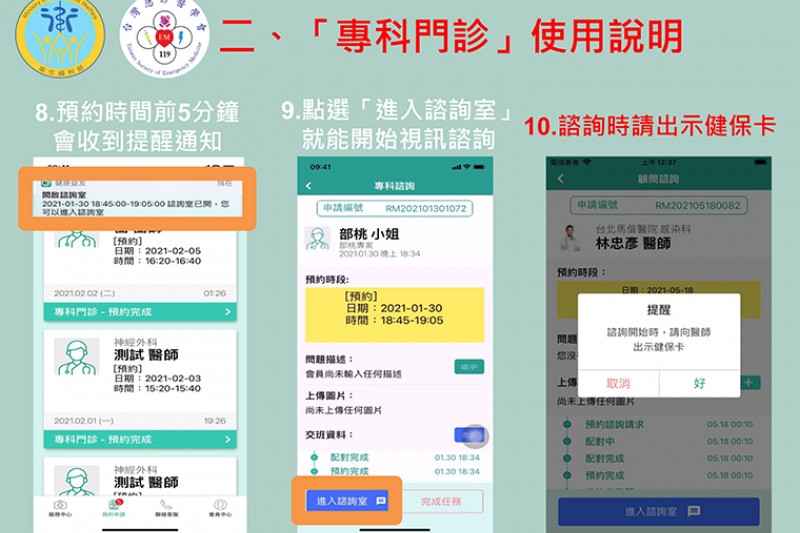 記得備妥健保卡,建議先量血壓或體溫,有必要時可以將症狀或想問的問題用筆記下來。(圖/衛福部提供) 記得備妥健保卡,建議先量血壓或體溫,有必要時可以將症狀或想問的問題用筆記下來。(圖/衛福部提供)