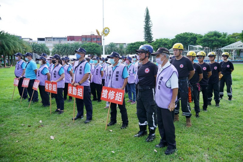 紅十字會花蓮縣支會辦理「花蓮市國聯里自主防災社區」實兵演練。(圖/花蓮縣政府提供)