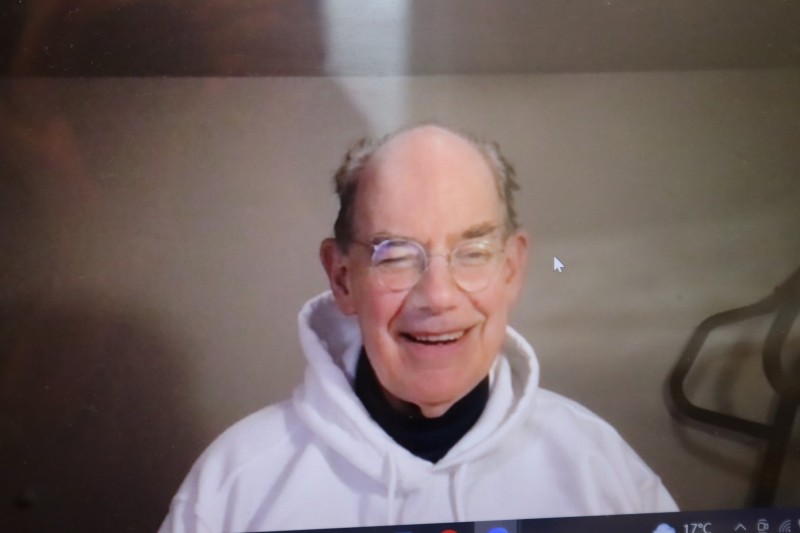 芝加哥大學政治系教授米爾斯海默（John J. Mearsheimer）透過視訊接受《風傳媒》專訪。（蔡娪嫣攝）