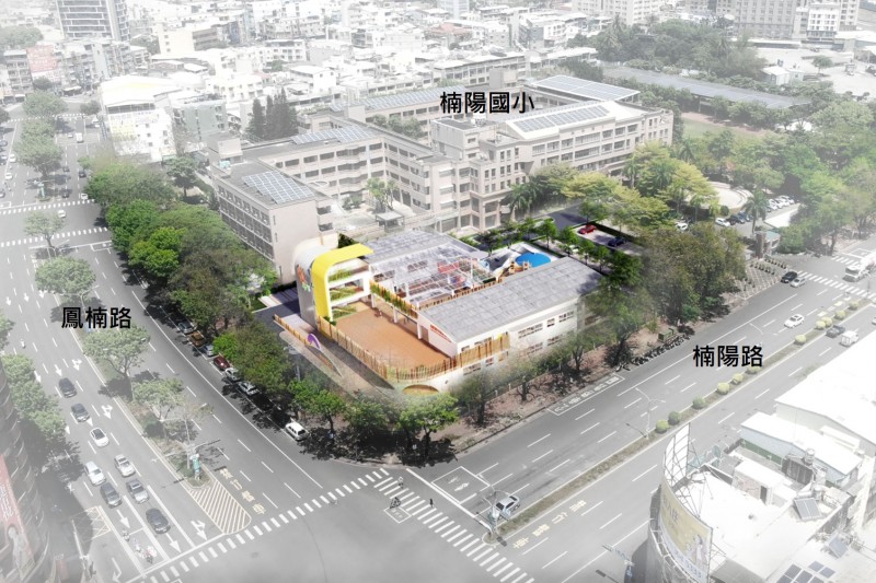 楠陽國小既有校地內新建公共幼兒園，預計在114年中旬完工。（圖/高雄市工務局提供）