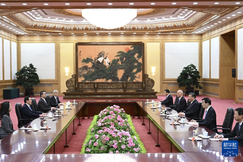 2024年4月10日,中國國家主席習近平在北京會晤我國前總統馬英九。(新華社) 2024年4月10日,中國國家主席習近平在北京會晤我國前總統馬英九。(新華社)