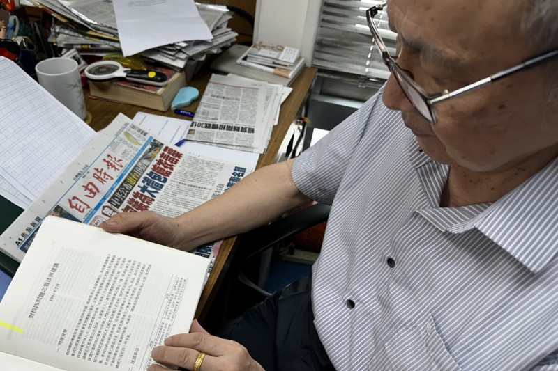 台灣智庫榮譽董事長陳博志。（張瀞文攝）