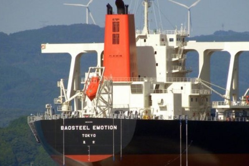 被上海海事法院扣押的日本三井貨輪「Baosteel Emotion」號。(取自網路)