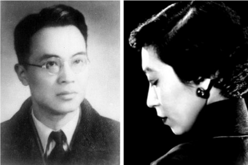 胡蘭成與張愛玲。 胡蘭成與張愛玲。