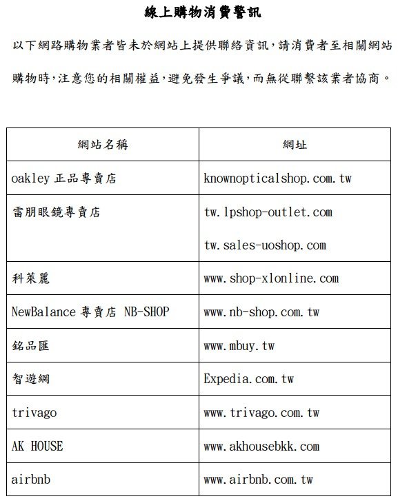 線上購物消費警訊 