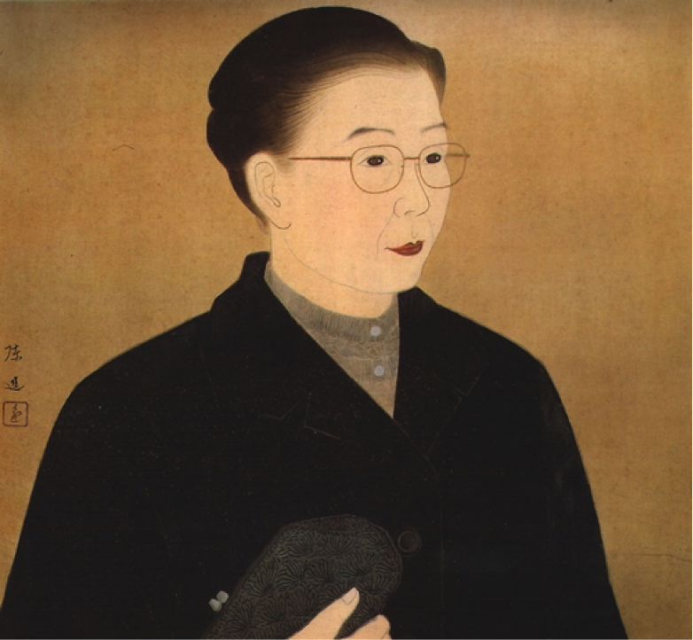 陳進,自畫像《思》,1965(圖片:台北市立美術館) 陳進,自畫像《思》,1965(圖片:台北市立美術館)