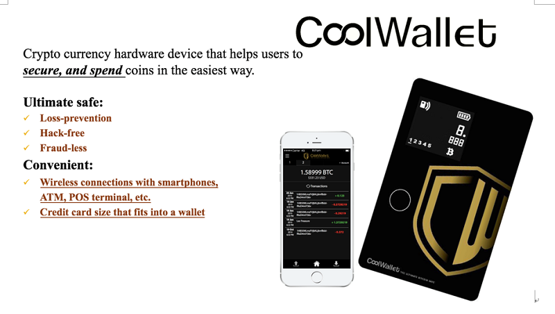 CoolWallet，讓用戶能直接離線控制比特幣密鑰的安全。（作者提供）