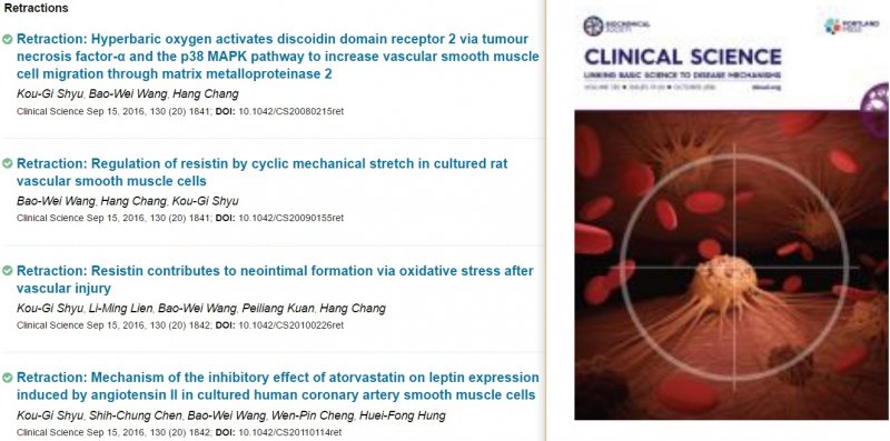 圖一:《臨床科學》第130(20)期公告撤除論文訊息(http://www.clinsci.org/content/130/20) 圖一:《臨床科學》第130(20)期公告撤除論文訊息(http://www.clinsci.org/content/130/20)