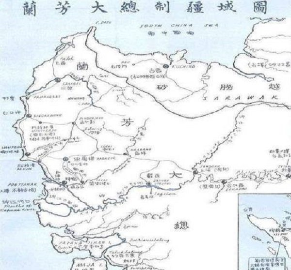 蘭芳公司大致範圍示意圖。 蘭芳公司大致範圍示意圖。