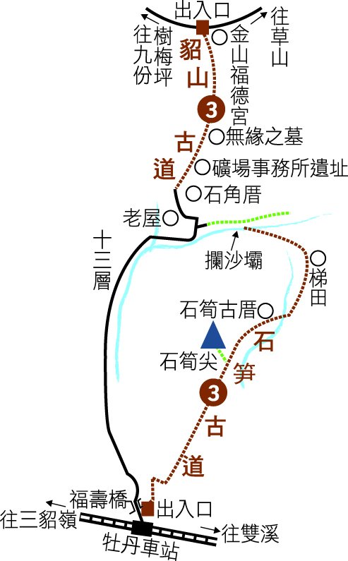 石笋古道與貂山古道。（黃福森提供）