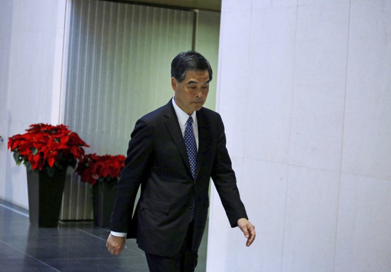 香港特首梁振英9日突然宣布放棄競選連任。(AP) 香港特首梁振英9日突然宣布放棄競選連任。(AP)