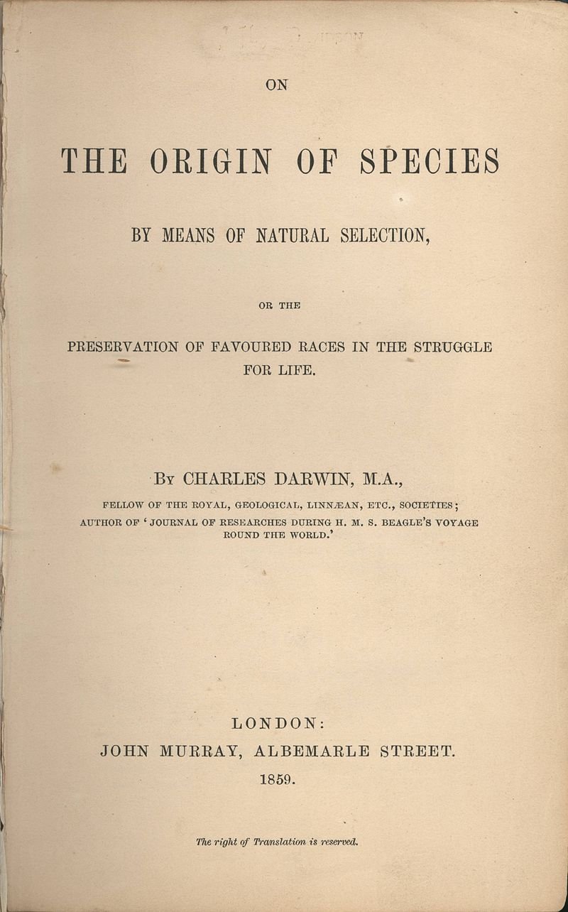達爾文在1859年出版著作《物種起源》,成為現代生物研究基石。(wikipedia/public domain) 達爾文在1859年出版著作《物種起源》,成為現代生物研究基石。(wikipedia/public domain)