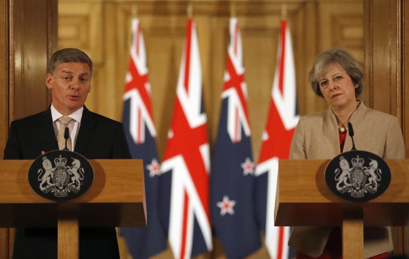 英國首相梅伊,日前和澳洲總理(左)會面。(美聯社) 英國首相梅伊,日前和澳洲總理(左)會面。(美聯社)