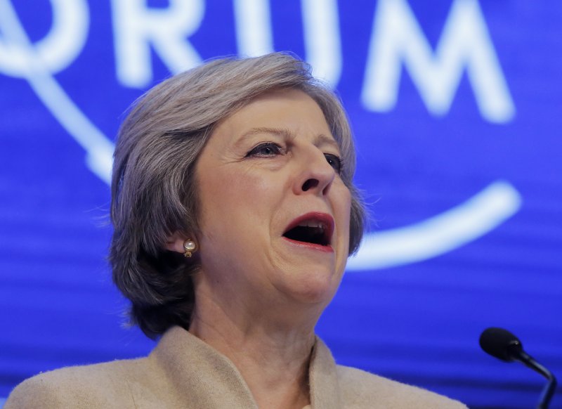 英國首相梅伊在達沃斯描述了脫歐後更為全球化的英國。(AP) 英國首相梅伊在達沃斯描述了脫歐後更為全球化的英國。(AP)