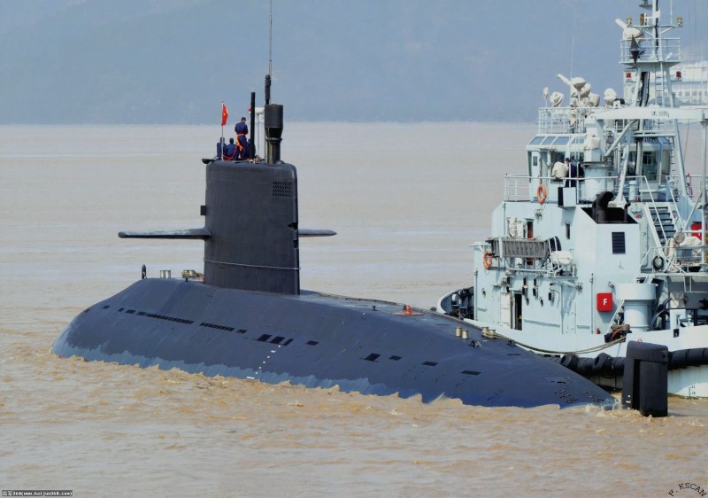 中國海軍039A型(元級)傳統動力潛艦。 中國海軍039A型(元級)傳統動力潛艦。