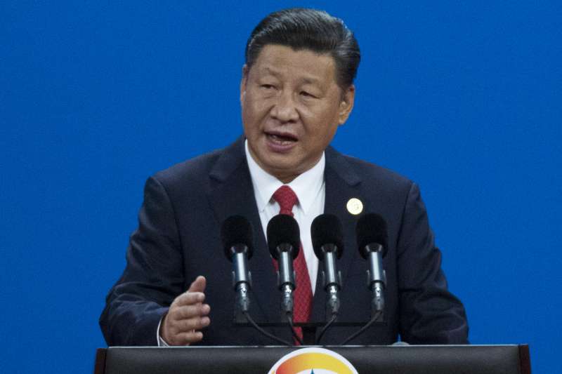 中國國家主席習近平在「一帶一路」高峰論壇的開幕典禮上致詞。(美聯社) 中國國家主席習近平在「一帶一路」高峰論壇的開幕典禮上致詞。(美聯社)