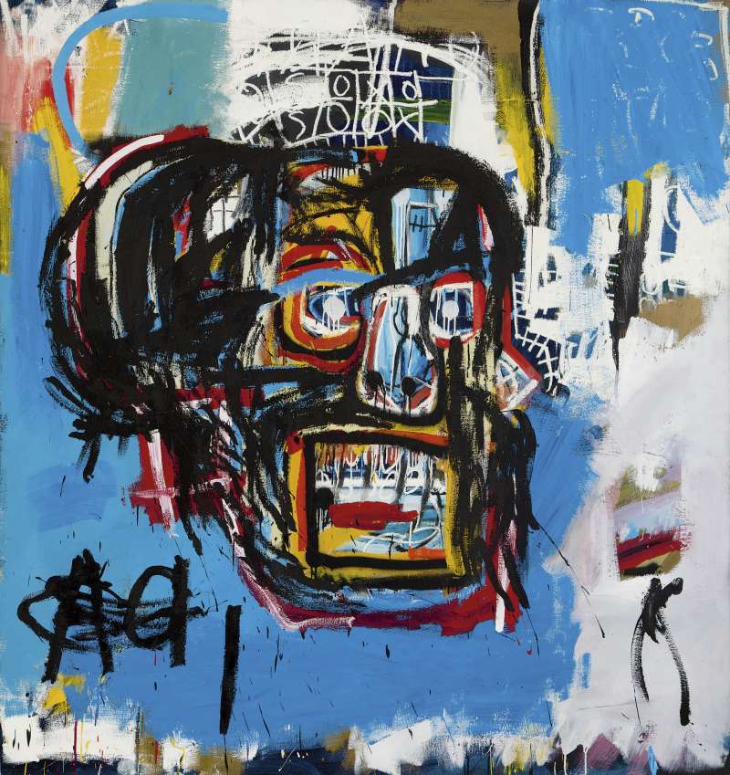 美國藝術家巴斯奇亞（Jean-Michel Basquiat）創下拍賣記錄的作品《無題》（Untitled）（AP）