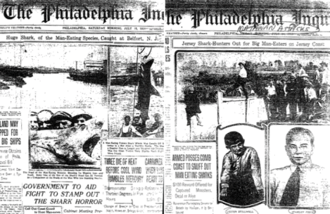 1916年的新澤西鯊魚襲擊事件,當時美國的報章報導。(圖/Outside提供) 1916年的新澤西鯊魚襲擊事件,當時美國的報章報導。(圖/Outside提供)