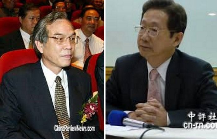 2002年5月,台電也曾因為中油斷氣而無預警限電,台電董事長林文淵(右)和中油董事長陳朝威(左)先後請辭獲准。(中評社) 2002年5月,台電也曾因為中油斷氣而無預警限電,台電董事長林文淵(右)和中油董事長陳朝威(左)先後請辭獲准。(中評社)