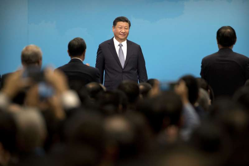 中國國家主席習近平在金磚五國廈門峰會開幕式上演說。(美聯社 中國國家主席習近平在金磚五國廈門峰會開幕式上演說。(美聯社