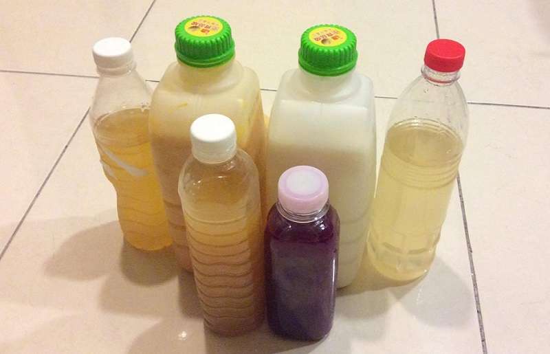 背著一堆酒去遠方,前面是檸檬蜂蜜和紅龍果鳳梨蘋果酒,後面的分別是椰子、芒果、甜米酒、水蜜桃。(寇延丁提供) 背著一堆酒去遠方,前面是檸檬蜂蜜和紅龍果鳳梨蘋果酒,後面的分別是椰子、芒果、甜米酒、水蜜桃。(寇延丁提供)