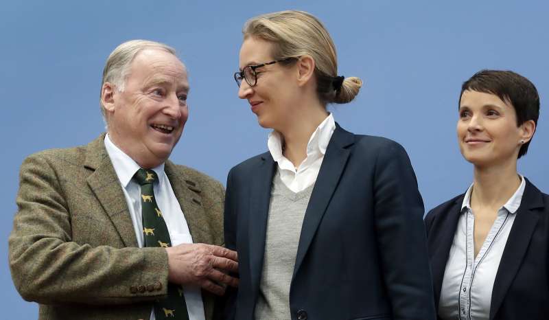德國另類選擇黨(AfD)在2017年大選突飛猛進(AP) 德國另類選擇黨(AfD)在2017年大選突飛猛進(AP)