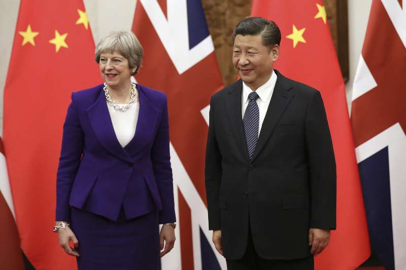 英國首相梅伊與中國國家主席習近平（AP）