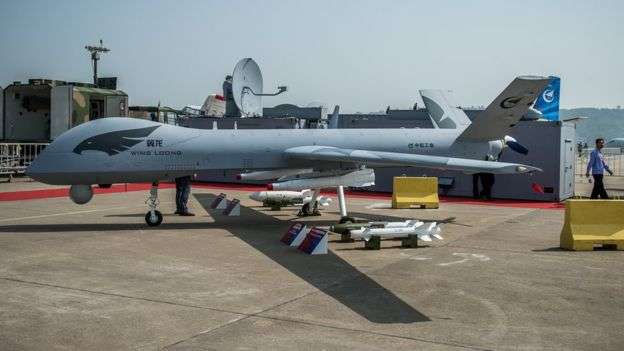 中國出售的軍用無人機。(BBC中文網) 中國出售的軍用無人機。(BBC中文網)