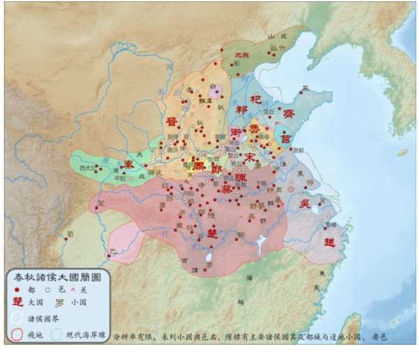 春秋後期形勢圖。(圖/澎湃新聞提供) 春秋後期形勢圖。(圖/澎湃新聞提供)