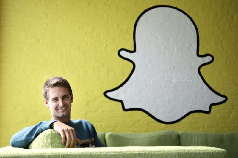 Snapchat執行長暨執行長斯皮格（Evan Spiegel）。（美聯社）