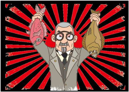 後藤以生物學原則來統治臺灣,提出著名的「比目魚與鯛魚」論來比喻民族之間的差異。(圖/MarcoChen繪製|故事提供) 後藤以生物學原則來統治臺灣,提出著名的「比目魚與鯛魚」論來比喻民族之間的差異。(圖/MarcoChen繪製|故事提供)