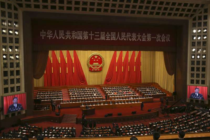 2018-03-20-中國兩會,人大舉行閉幕典禮,國家主席習近平表談話03。(美聯社) 2018-03-20-中國兩會,人大舉行閉幕典禮,國家主席習近平表談話03。(美聯社)