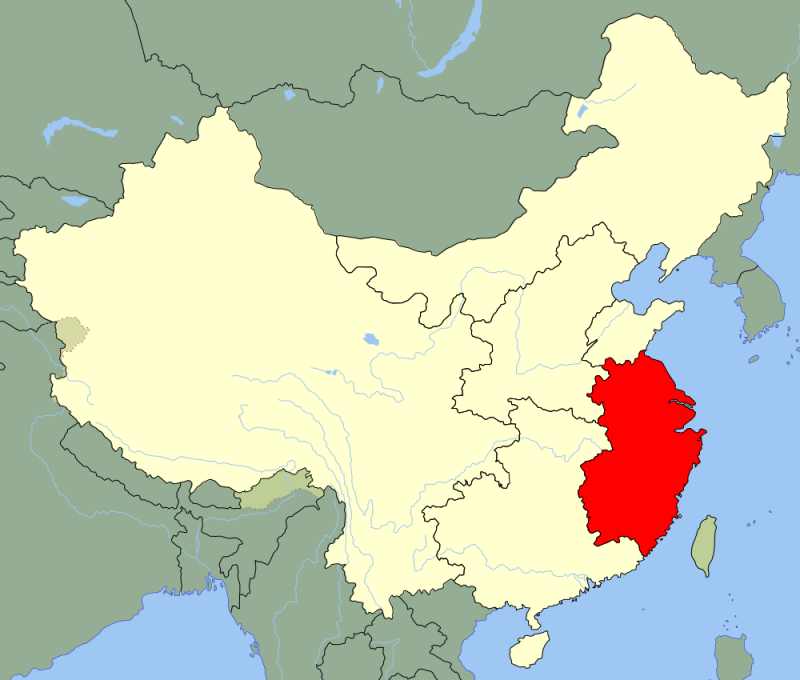 解放軍「7大軍區」已在2016年改為「5大戰區」,紅色部分即東部戰區位置。(Joowwww、Li Chao@Wikipedia/CC BY-SA 4.0) 解放軍「7大軍區」已在2016年改為「5大戰區」,紅色部分即東部戰區位置。(Joowwww、Li Chao@Wikipedia/CC BY-SA 4.0)