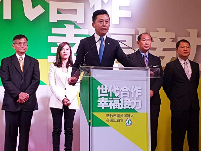 新竹市長林智堅表示，本次能達成世代合作、幸福接力，特別要感謝民進黨新竹市大家長的立委柯建銘。（圖／方詠騰攝）