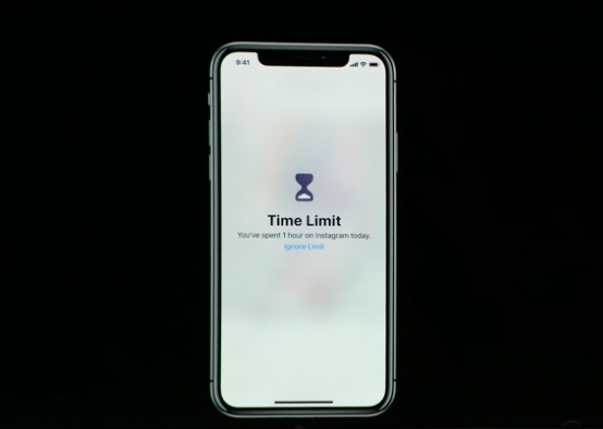 當設定某個App一天內只能使用多少時間後，時間一到就會讓用戶不能再繼續使用。（圖／取自Apple，數位時代提供）