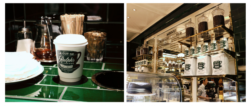 Ralph’s Coffee是時裝品牌Ralph Lauren在亞洲的第一家咖啡店,店家以綠色磁磚搭配白色的雲石面櫃檯,還有霓虹裝飾燈呈現的咖啡杯,經典又有生活格調。 Ralph’s Coffee是時裝品牌Ralph Lauren在亞洲的第一家咖啡店,店家以綠色磁磚搭配白色的雲石面櫃檯,還有霓虹裝飾燈呈現的咖啡杯,經典又有生活格調。
