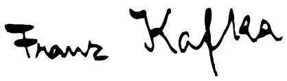 卡夫卡的親筆簽名(Wikipedia/Public Domain) 卡夫卡的親筆簽名(Wikipedia/Public Domain)