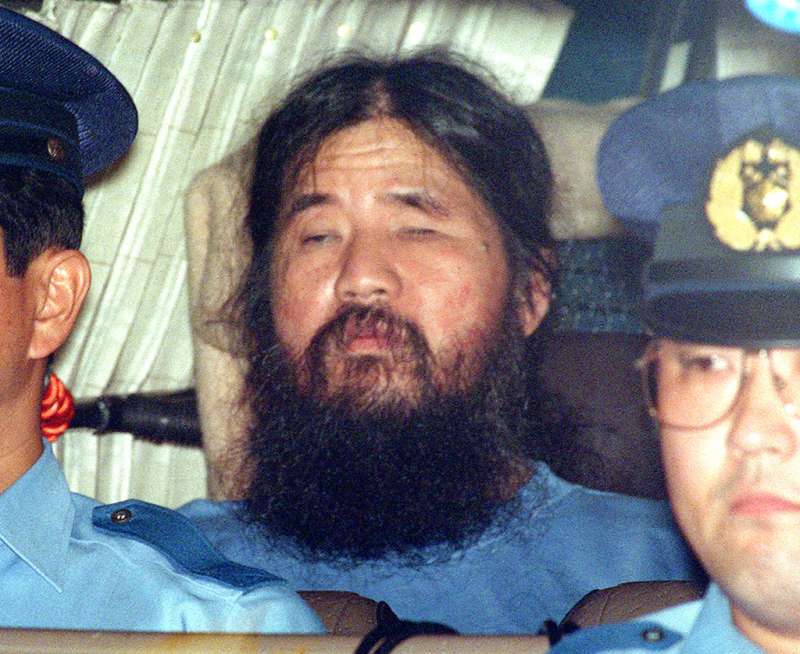 麻原彰晃6日傳出已遭執行死刑完畢。(美聯社) 麻原彰晃6日傳出已遭執行死刑完畢。(美聯社)