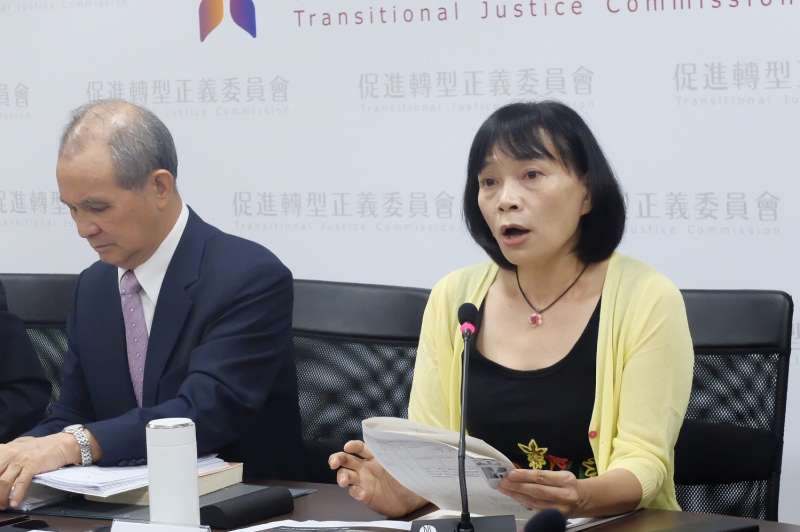 轉型正義委員會16日舉行記者會,圖為委員楊翠。(謝孟穎攝).jpg 轉型正義委員會16日舉行記者會,圖為委員楊翠。(謝孟穎攝).jpg