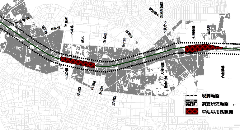 台南鐵路地下化「第二階段」，共197公頃。原訂以區段徵收取得土地。