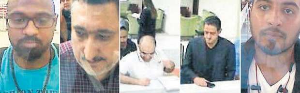 沙烏地阿拉伯記者哈紹吉離奇失蹤案的15名嫌疑人曝光。(取自機場監視器畫面) 沙烏地阿拉伯記者哈紹吉離奇失蹤案的15名嫌疑人曝光。(取自機場監視器畫面)
