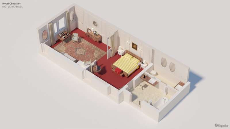 Hotel Rapheal in Paris房間透視圖。(圖/瘋設計) Hotel Rapheal in Paris房間透視圖。(圖/瘋設計)