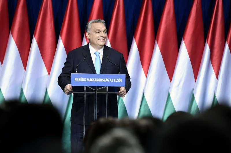 2019年2月10日,匈牙利總理奧爾班(Viktor Orbán)在首都布達佩斯發表年度國情咨文。(AP) 2019年2月10日,匈牙利總理奧爾班(Viktor Orbán)在首都布達佩斯發表年度國情咨文。(AP)